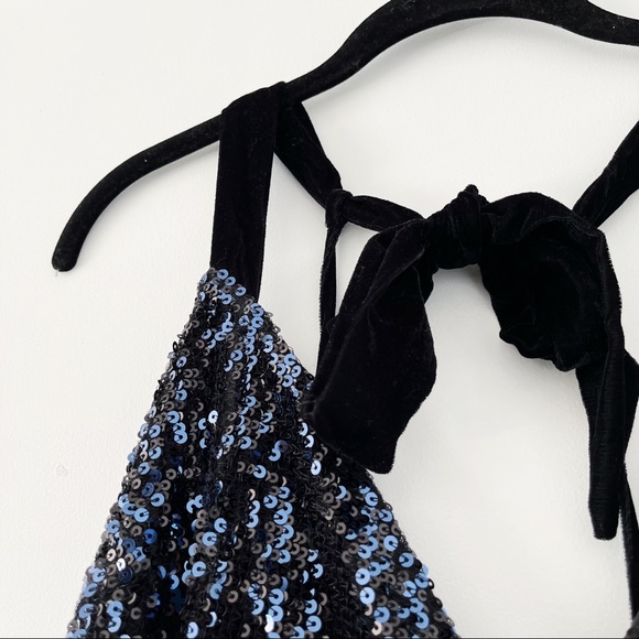 Free People Sparkle and Shine Sequin Romper with Tie Back - Picture 14 of 15